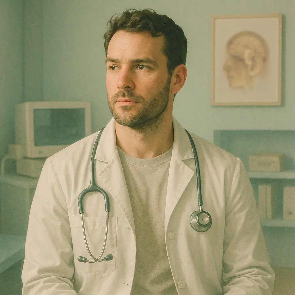 Man in medical setting